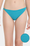 Rosaline Fun Basics Low Rise Three-Fourth Coverage Bikini Panty - Tahitian Teal — thumbnail 1